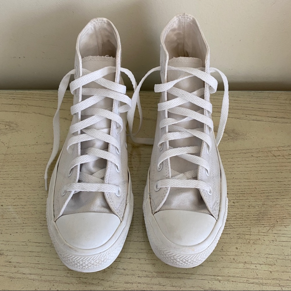 All White Converse High Tops